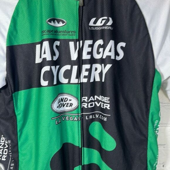 LOUIS GARNEAU Medium Las Vegas Cyclery Cycling Jersey Shirt Green - Picture 2 of 9